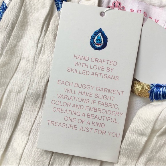 NWT Buggy NYC Cretan Silk Embroidered Cotton Linen Dress - Picture 8 of 10